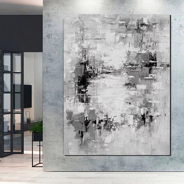 Acrylic Paintings on Canvas, Palette Knife Paintings, Large Paintings Behind Sofa, Abstract Painting for Living Room, Bedroom Modern Wall Art Paintings-Silvia Home Craft