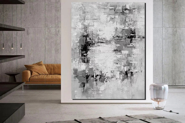 Acrylic Paintings on Canvas, Palette Knife Paintings, Large Paintings Behind Sofa, Abstract Painting for Living Room, Bedroom Modern Wall Art Paintings-Silvia Home Craft