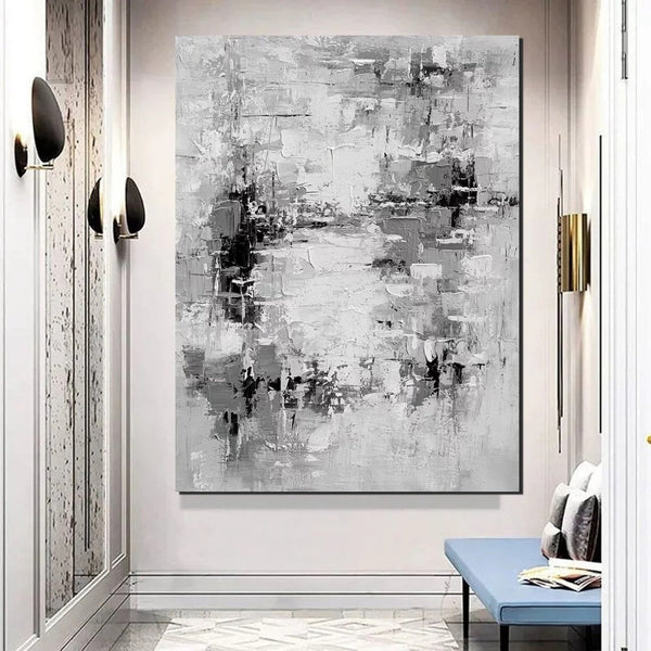 Acrylic Paintings on Canvas, Palette Knife Paintings, Large Paintings Behind Sofa, Abstract Painting for Living Room, Bedroom Modern Wall Art Paintings-Silvia Home Craft