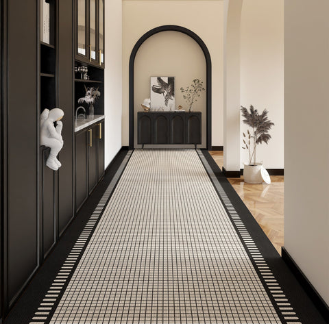 20 Feet Long Narrow Hallway Runners, 25 Feet Modern Long Hallway Runners, Abstract Entryway Runner Rugs, Entrance Hallway Runner Carpet-Silvia Home Craft