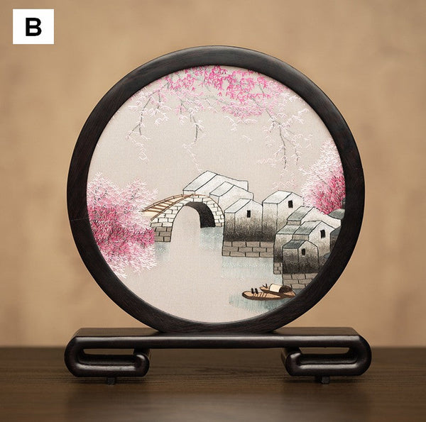 Traditional Chinese Suzhou Embroidery Ornament, Premium Souvenir, Exclusive Business Present Panda Embroidered Decor, Unique Birthday Gift-Silvia Home Craft