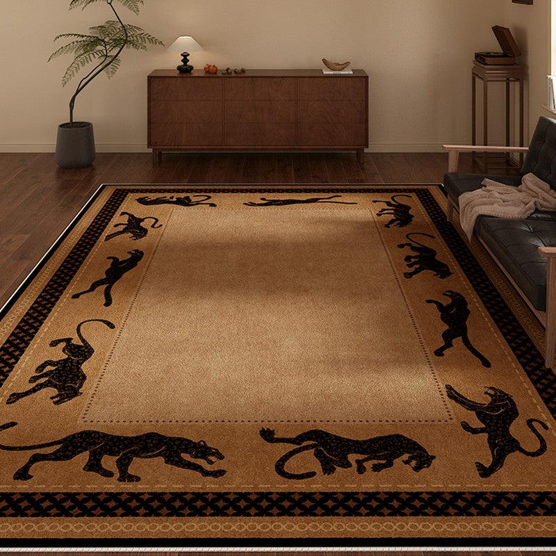 Large Modern Rugs for Living Room, Mid Century Cheetah Pattern Modern Rugs for Dining Room, Modern Rug Ideas for Bedroom-Silvia Home Craft