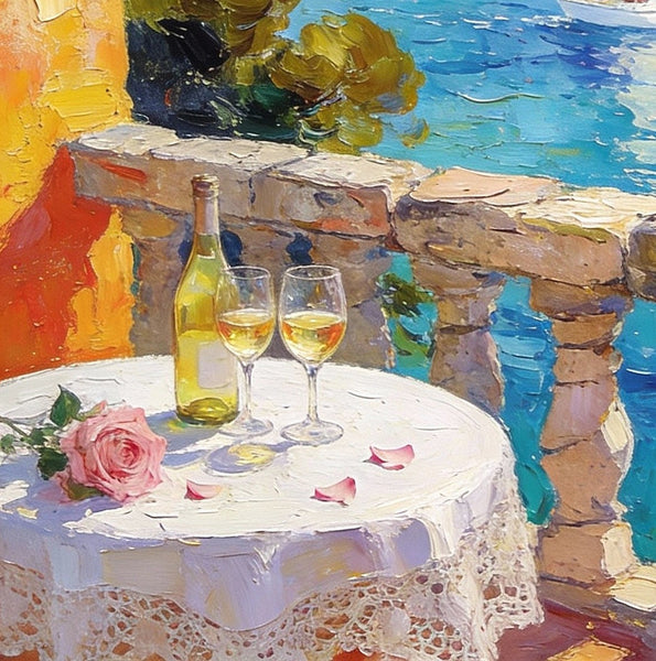 The Beauty of the Mediterranean Coast, Original Small Paintings on Canvas, Seashore Beach, Small Landscape Paintings, Palette Knife Impasto Paintings, Small Paintings on Canvas, Hand Painted Canvas Art-Silvia Home Craft