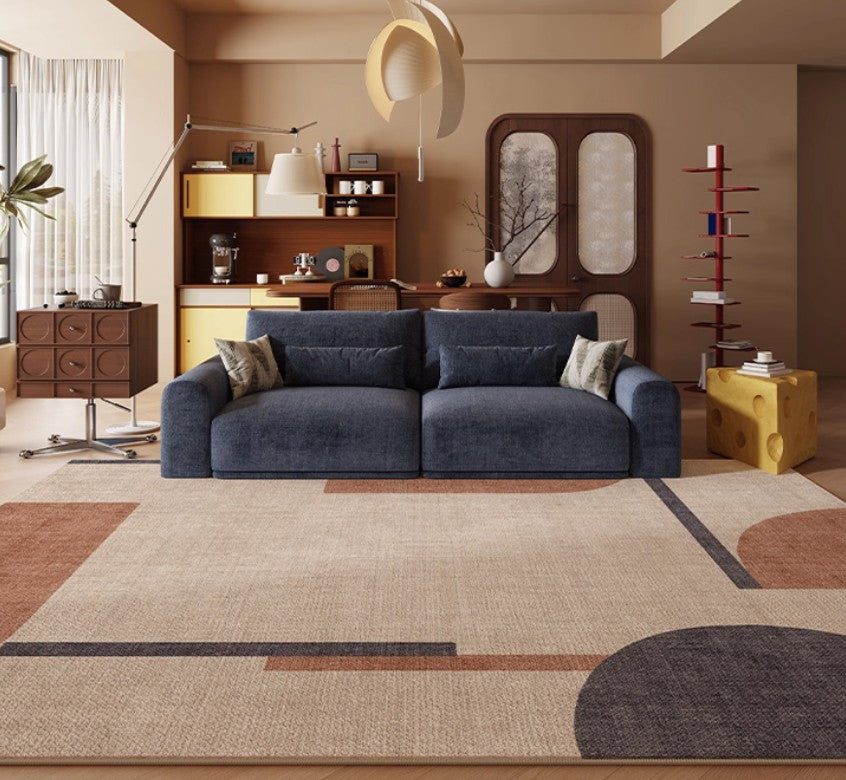Dining Room Geometric Modern Rugs, Bedroom Modern Rugs, Mid Century Modern Rugs for Living Room, Contemporary Modern Rugs under Coffee Table-Silvia Home Craft