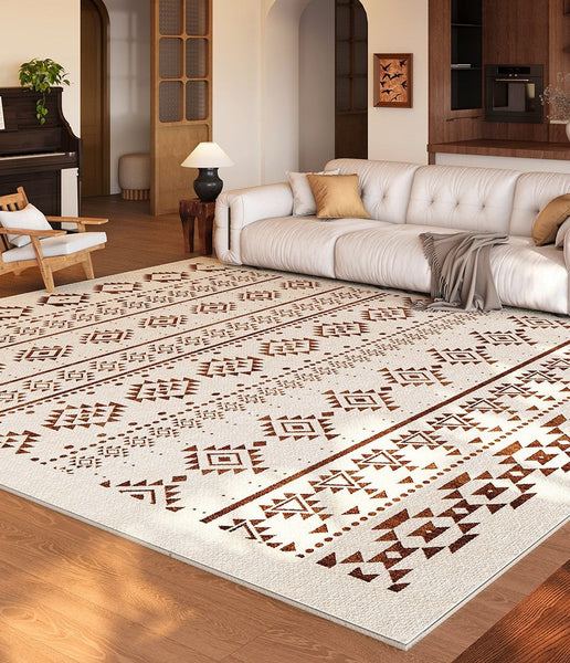 Modern Rugs for Living Room, Modern Rugs for Dining Room, Contemporary Modern Rugs, Boho Style Carpets Next to Bed-Silvia Home Craft