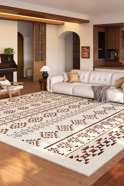 Modern Rugs for Living Room, Modern Rugs for Dining Room, Contemporary Modern Rugs, Boho Style Carpets Next to Bed-Silvia Home Craft