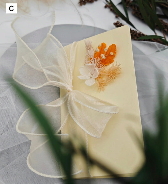 Creative Birthday Greeting Card, Unique Anniversary Greeting Card, Beautiful Valentine's Day Greeting Card, Wedding Greeting Card, Original Handmade Dried Flower Bowknot Greeting Cards-Silvia Home Craft