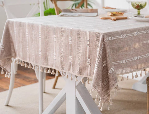 Rectangular Table Cloth for Dining Room Table, Linen Square Tablecloth for Kitchen, Large Modern Table Covers for Sale-Silvia Home Craft