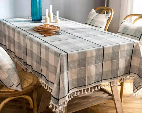 Kitchen Rectangular Table Covers, Farmhouse Table Cloths for Dining Room, Rectangular Tablecloth for Oval Table, Cotton and Linen Tablecloths-Silvia Home Craft