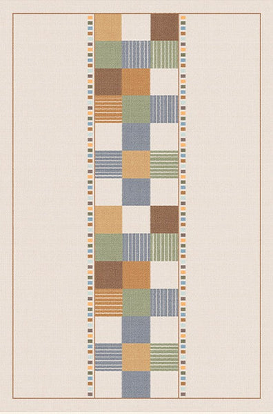 Modern Runner Rugs Next to Bed, Colorful Mid Century Rugs, Abstract Contemporary Modern Rugs for Living Room, Modern Rugs for Apartment-Silvia Home Craft