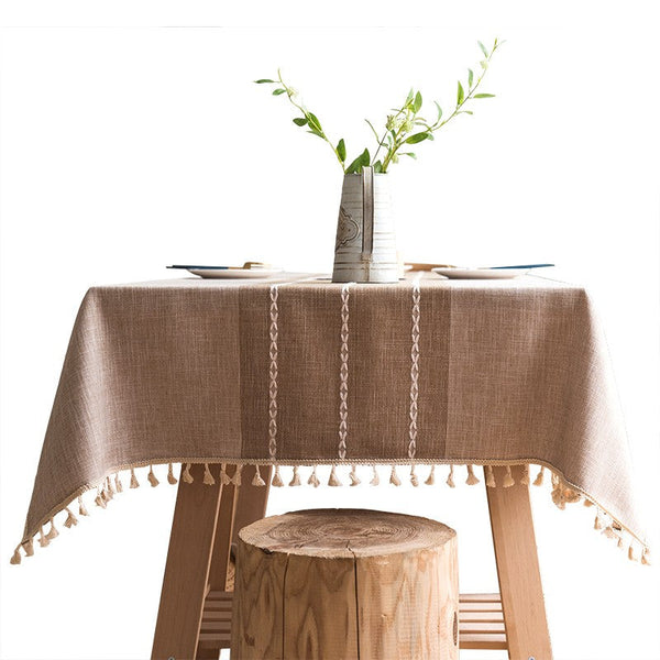 Farmhouse Cotton and Linen Tablecloths, Rectangular Tablecloth for Oval Table, Kitchen Rectangular Table Covers, Modern Table Cloths for Dining Room-Silvia Home Craft
