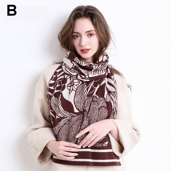 Casual Scarf for Women, Cold Weather Scarves, Soft Wool Scarf for Women, Modern Wool Scarf for Women-Silvia Home Craft