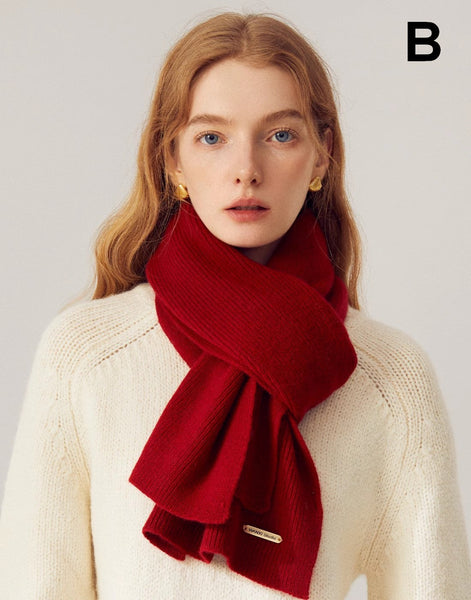 Casual Scarf for Women, Birthday Gift for Girl, Winter Wool Scarf, Modern Wool Scarf for Women, Cold Weather Scarves, Soft Wool Scarf for Women-Silvia Home Craft