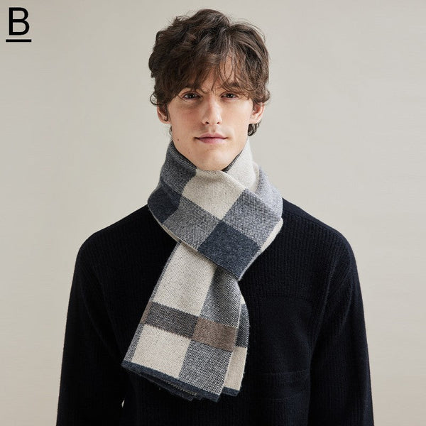 Thick Wool Scarf, Modern Fashion Scarf, Formal Men Scarf Styles, Casual Scarf Men, Men's Winter Scarf, Men's Wool Scarf Winter, Business Wool Scarf for Gentleman-Silvia Home Craft
