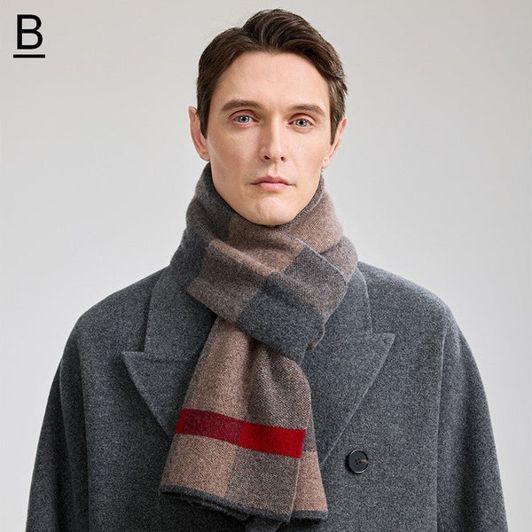 Modern Fashion Scarf, Thick Wool Scarf, Formal Men Scarf Styles, Casual Scarf Men, Men's Winter Scarf, Men's Wool Scarf Winter, Business Wool Scarf for Gentleman-Silvia Home Craft
