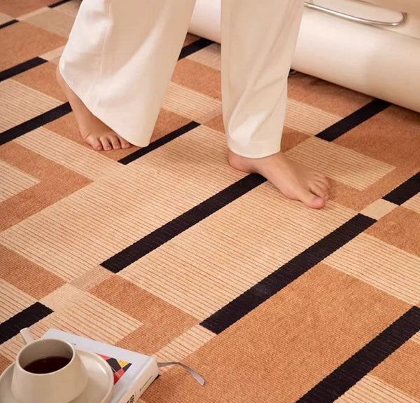 Mid Century Modern Rugs, Geometric Modern Rug Ideas for Living Room, Circular Modern Rugs for Bathroom, Modern Rugs for Bedroom, Round Rugs for Dining Room-Silvia Home Craft