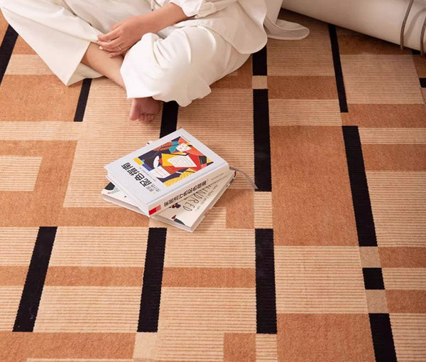 Mid Century Modern Rugs, Geometric Modern Rug Ideas for Living Room, Circular Modern Rugs for Bathroom, Modern Rugs for Bedroom, Round Rugs for Dining Room-Silvia Home Craft