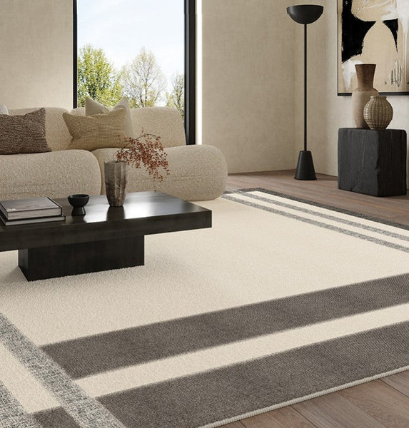 Geometric Contemporary Modern Rugs Next to Bed, Modern Carpets for Office, Abstract Area Rugs for Living Room, Modern Soft Rugs under Dining Room Table-Silvia Home Craft