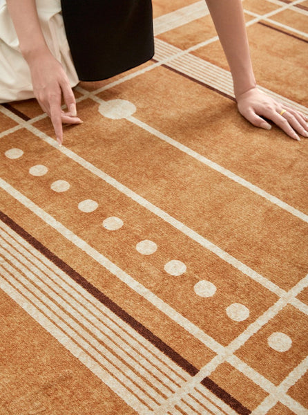 Large Contemporary Area Rugs for Dining Room, Modern Living Room Rug Ideas, Mid Century Modern Rugs for Bedroom-Silvia Home Craft