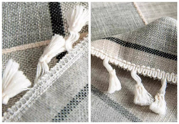 Kitchen Rectangular Table Covers, Farmhouse Table Cloths for Dining Room, Rectangular Tablecloth for Oval Table, Cotton and Linen Tablecloths-Silvia Home Craft
