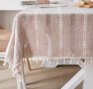 Large Modern Rectangular Table Cloth for Dining Room Table, Linen Square Tablecloth for Kitchen, Large Table Covers for Sale-Silvia Home Craft