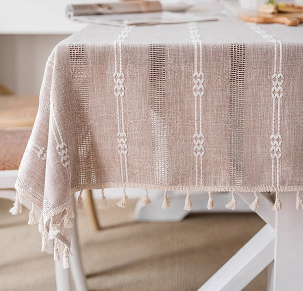 Large Modern Rectangular Table Cloth for Dining Room Table, Linen Square Tablecloth for Kitchen, Large Table Covers for Sale-Silvia Home Craft