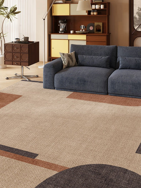 Dining Room Geometric Modern Rugs, Bedroom Modern Rugs, Mid Century Modern Rugs for Living Room, Contemporary Modern Rugs under Coffee Table-Silvia Home Craft