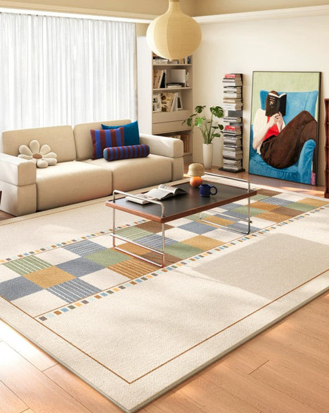 Modern Runner Rugs Next to Bed, Colorful Mid Century Rugs, Abstract Contemporary Modern Rugs for Living Room, Modern Rugs for Apartment-Silvia Home Craft