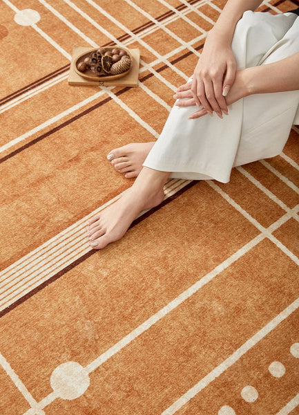 Large Contemporary Area Rugs for Dining Room, Modern Living Room Rug Ideas, Mid Century Modern Rugs for Bedroom-Silvia Home Craft