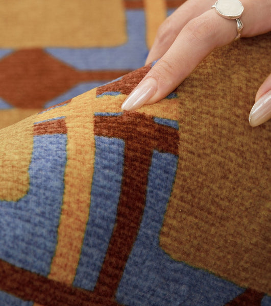 Modern Rugs under Coffee Table, Abstract Contemporary Round Rugs, Modern Rugs for Dining Room, Geometric Modern Rugs for Bedroom-Silvia Home Craft