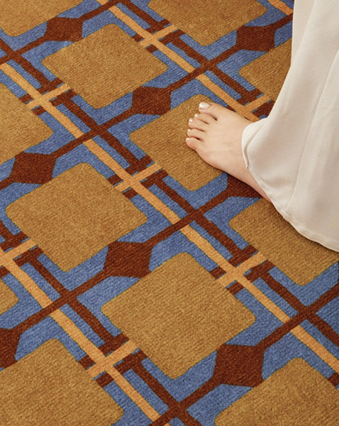 Modern Rugs under Coffee Table, Abstract Contemporary Round Rugs, Modern Rugs for Dining Room, Geometric Modern Rugs for Bedroom-Silvia Home Craft