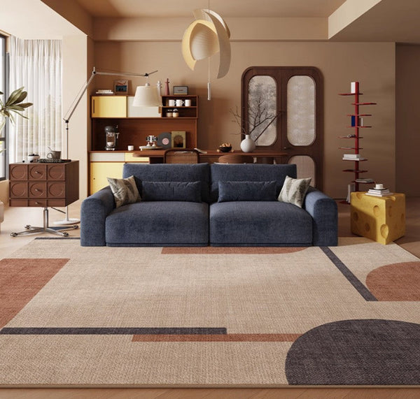 Dining Room Geometric Modern Rugs, Bedroom Modern Rugs, Mid Century Modern Rugs for Living Room, Contemporary Modern Rugs under Coffee Table-Silvia Home Craft