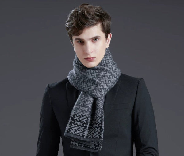 Formal Men Scarf Styles, Men's Winter Scarves, Thick Wool Scarf for Men, Modern Business Wool Scarf for Gentleman, Soft Casual Scarf Men, Men's Winter Wool Scarf-Silvia Home Craft