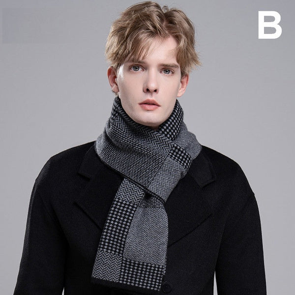 Business Wool Scarf for Gentleman, Formal Men Scarf Styles, Men's Winter Scarf, Thick Wool Scarf for Men, Modern Casual Scarf Men, Men's Wool Scarf Winter-Silvia Home Craft