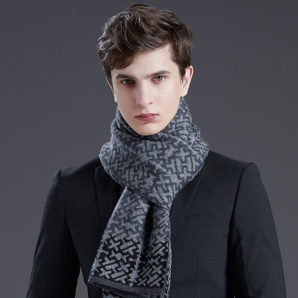 Formal Men Scarf Styles, Men's Winter Scarves, Thick Wool Scarf for Men, Modern Business Wool Scarf for Gentleman, Soft Casual Scarf Men, Men's Winter Wool Scarf-Silvia Home Craft