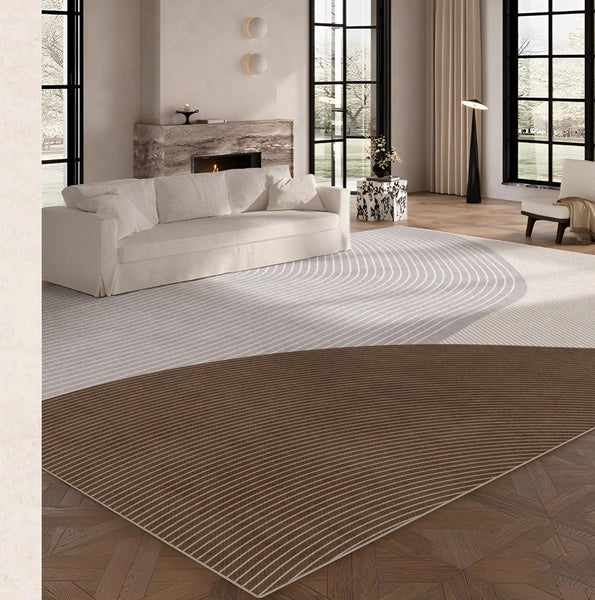 Large Geometric Rugs for Living Room, Abstract Modern Area Rugs for Bedroom, Contemporary Modern Rugs for Bedroom-Silvia Home Craft