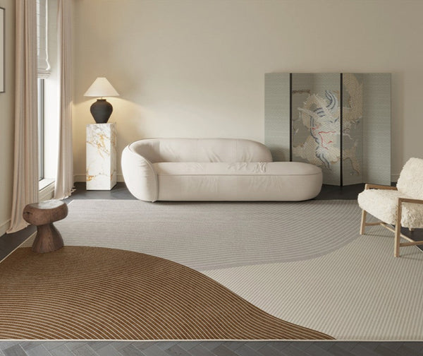 Large Geometric Rugs for Living Room, Abstract Modern Area Rugs for Bedroom, Contemporary Modern Rugs for Bedroom-Silvia Home Craft