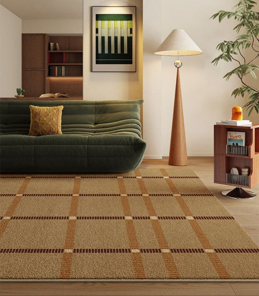 Modern Carpets Next to Bed, Contemporary Area Rugs for Bedroom, Mid Century Area Rugs, Modern Rugs under Dining Room Table-Silvia Home Craft