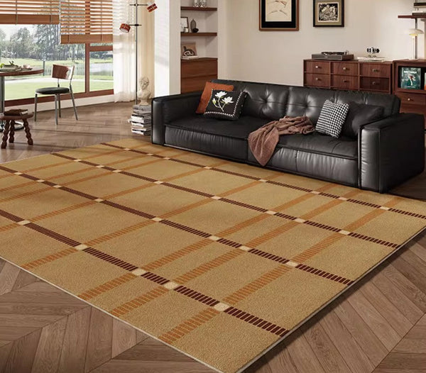 Modern Carpets Next to Bed, Contemporary Area Rugs for Bedroom, Mid Century Area Rugs, Modern Rugs under Dining Room Table-Silvia Home Craft