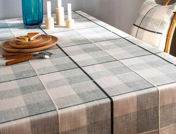 Kitchen Rectangular Table Covers, Farmhouse Table Cloths for Dining Room, Rectangular Tablecloth for Oval Table, Cotton and Linen Tablecloths-Silvia Home Craft