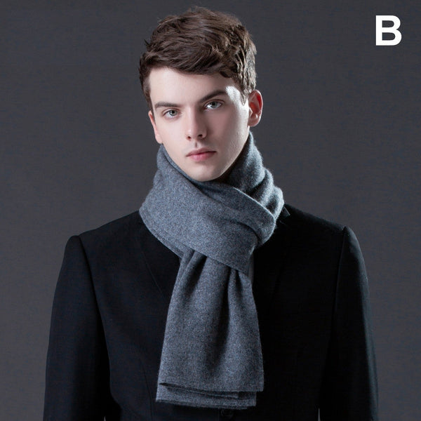 Business Wool Scarf for Gentleman, Men's Winter Scarf, Thick Wool Scarf for Men, Formal Men Scarf Styles, Modern Casual Scarf Men, Men's Wool Scarf Winter-Silvia Home Craft