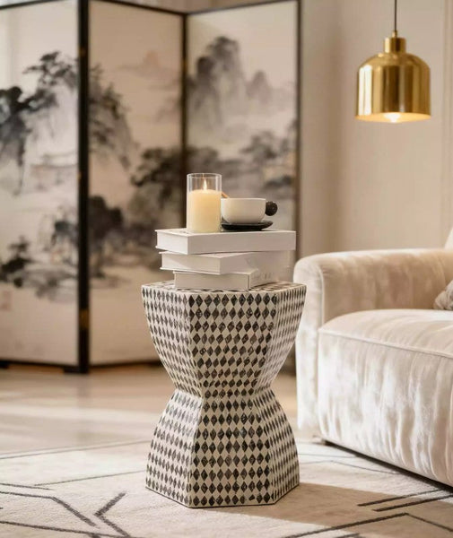 Modern Side Table, Bedside Small Side Table, Contemporary Bedside Table, Small End Table, Shell Small Sofa Side Table, Portable Casual Side Table, Creative Coffee Table, Contemporary Side Table-Silvia Home Craft