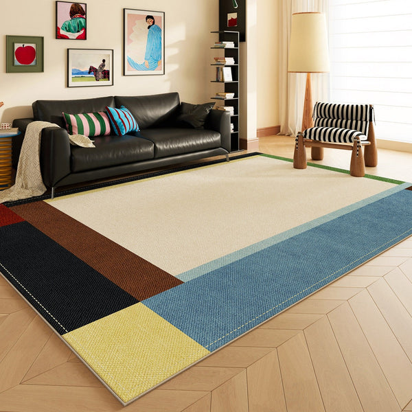 Modern Living Room Rug Ideas, Geometric Contemporary Area Rugs, Mid Century Modern Rugs, Colorful Modern Rugs for Bedroom-Silvia Home Craft