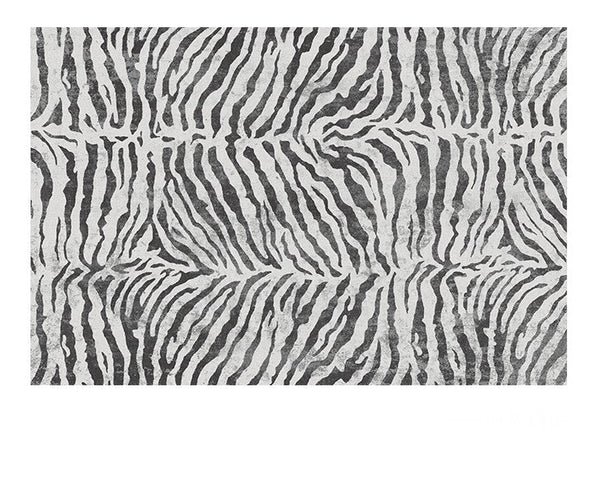 Modern Carpets for Office, Dining Room Floor Rugs, Black Stripe Area Rugs under Sofa, Mid Century Area Rugs for Living Room, Abstract Contemporary Rugs for Bedroom-Silvia Home Craft