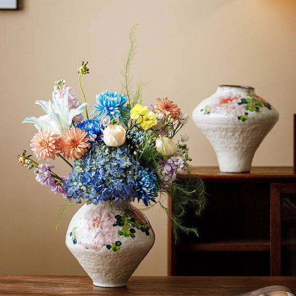 Flower Vases on Table, Handmade Water Holding Flower Vases, Centerpiece on Dining Table, Modern Porcelain Flower Vases, Ceramic Bouquet Vases-Silvia Home Craft