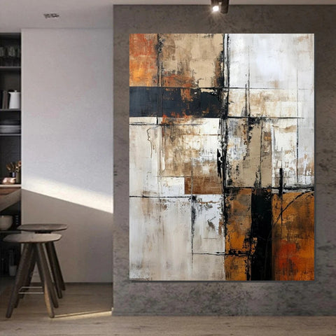 Large Abstract Paintings, Contemporary Acrylic Wall Art Ideas, Modern Canvas Painting, Large Paintings for Living Room, Simple Modern Art-Silvia Home Craft