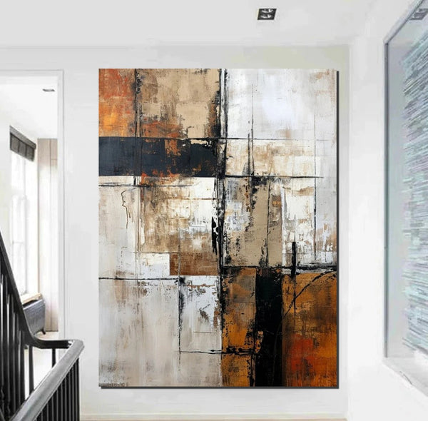 Large Abstract Paintings, Contemporary Acrylic Wall Art Ideas, Modern Canvas Painting, Large Paintings for Living Room, Simple Modern Art-Silvia Home Craft