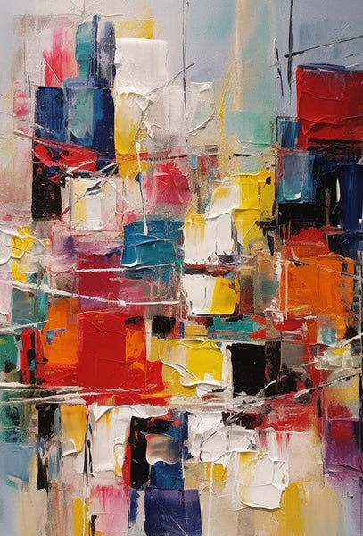 Hand Painted Canvas Art, Palette Knife Paintings, Modern Paintings for Living Room, Simple Painting Ideas for Bedroom-Silvia Home Craft