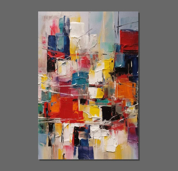 Hand Painted Canvas Art, Palette Knife Paintings, Modern Paintings for Living Room, Simple Painting Ideas for Bedroom-Silvia Home Craft