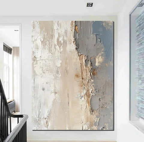 Palette Knife Paintings, Hand Painted Canvas Art, Modern Paintings for Living Room, Simple Painting Ideas for Bedroom-Silvia Home Craft